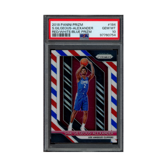 Shai Gilgeous-Alexander 2018 Panini Prizm Basketball Red White Blue Prizm Rookie PSA 10