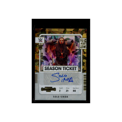 Solo Sikoa 2022 Panini Chronicles Contenders WWE Season Ticket Auto Cracked Ice /25