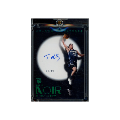 Tristan Da Silva 2024-25 Panini Noir Basketball Shadow Signatures Auto Green /49
