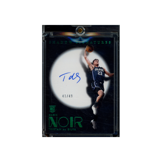 Tristan Da Silva 2024-25 Panini Noir Basketball Shadow Signatures Auto Green /49