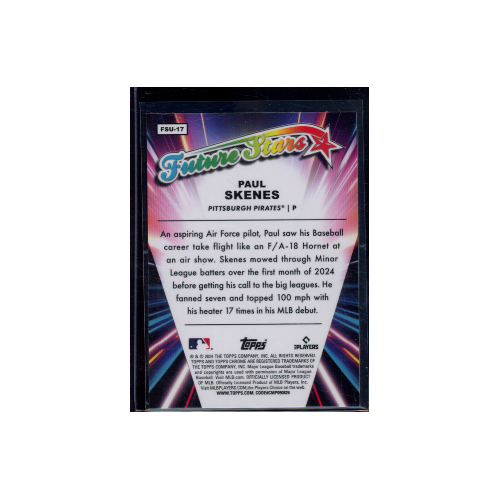 Paul Skenes 2024 Topps Chrome Future Stars Refractor Rookie