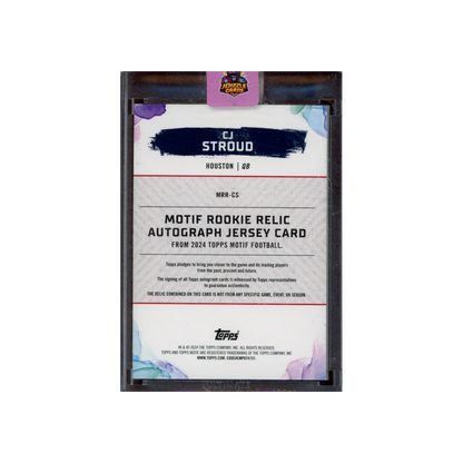 CJ Stroud 2024 Topps Motif Football RPA /25