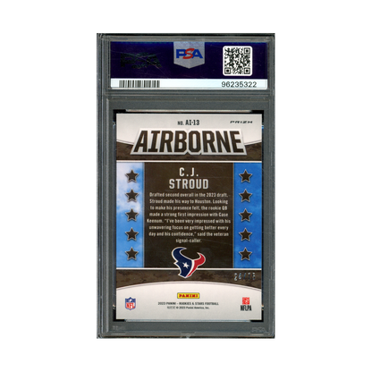 CJ Stroud 2023 Panini Rookies & Stars Football Airborne Rookie Pink /75 PSA 10
