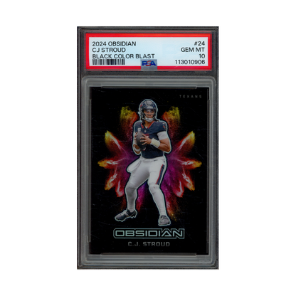 CJ Stroud 2024 Panini Obsidian Football Black Color Blast PSA 10