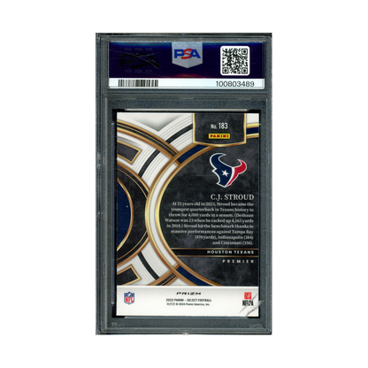 CJ Stroud 2023 Panini Select Football Silver Prizm Rookie PSA 10