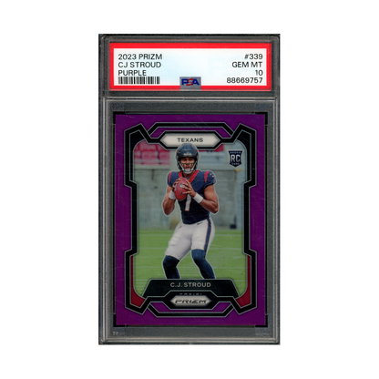 CJ Stroud 2023 Panini Prizm Football Purple Prizm Rookie /125 PSA 10
