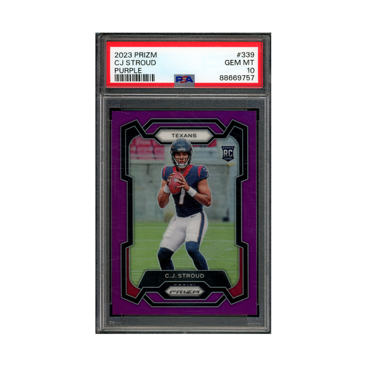 CJ Stroud 2023 Panini Prizm Football Purple Prizm Rookie /125 PSA 10