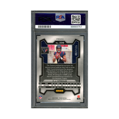 CJ Stroud 2023 Panini Prizm Football Purple Prizm Rookie /125 PSA 10