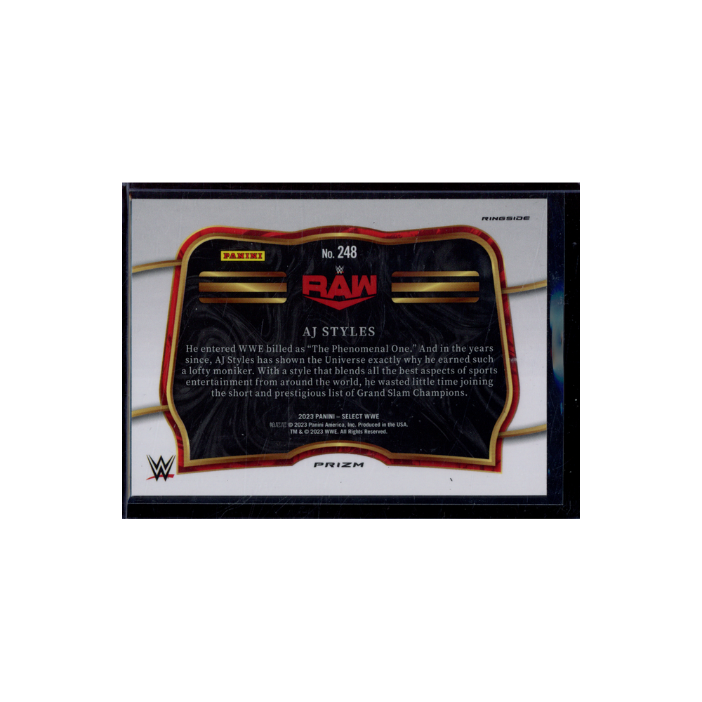 AJ Styles 2023 Panini Select WWE Tiger Prizm Ringside
