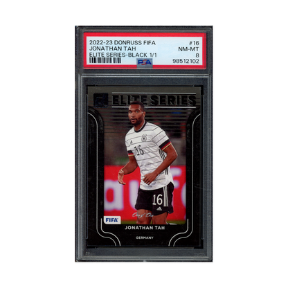 Jonathan Zah 2022-23 Panini Donruss Fifa Elite Series Black 1/1 PSA 8