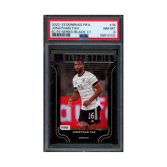 Jonathan Zah 2022-23 Panini Donruss Fifa Elite Series Black 1/1 PSA 8