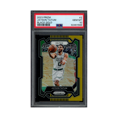 Jayson Tatum 2023 Panini Prizm Black Gold Prizm /5 PSA 10