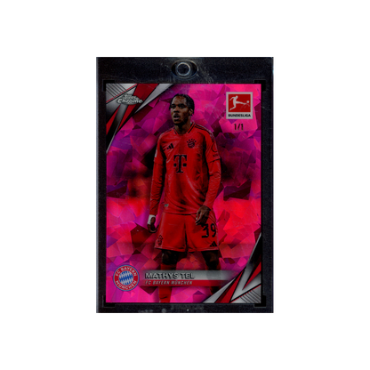 Mathys Tel 2025 Topps Chrome Bundesliga Sapphire Pink Padparadscha 1/1