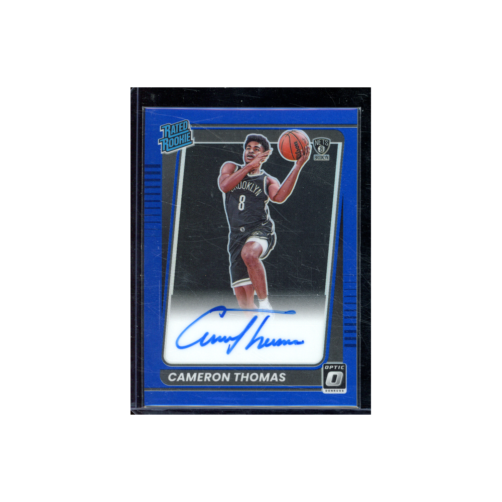 Cameron Thomas 2021-22 Panini Donruss Optic Basketball Rated Rookie Auto Blue /49