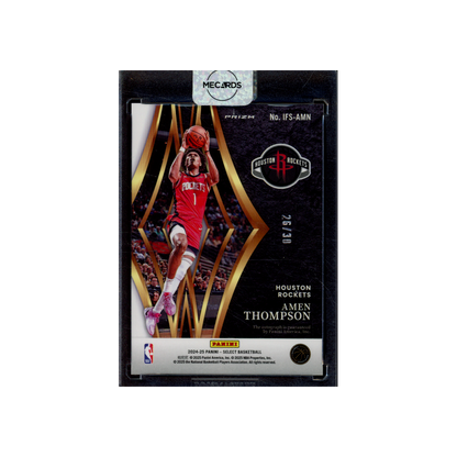 Amen Thompson 2024-25 Panini Select Basketball In Flight Auto Orange Pulsar /30