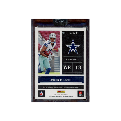 Jalen Tolbert 2022 Panini One Football Day One Rookie Auto /99