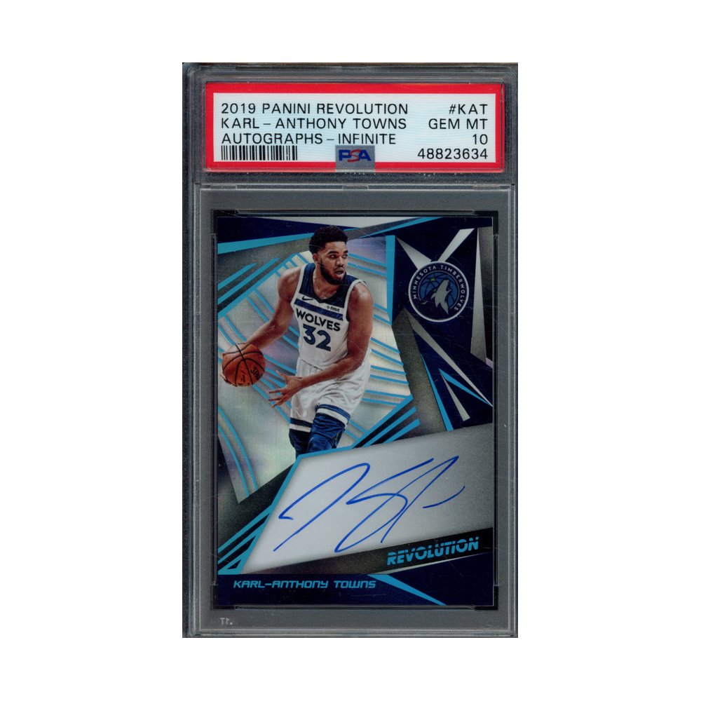 Karl Anthony Towns 2019 Panini Revolution Basketball Auto Infinite /25 PSA 10