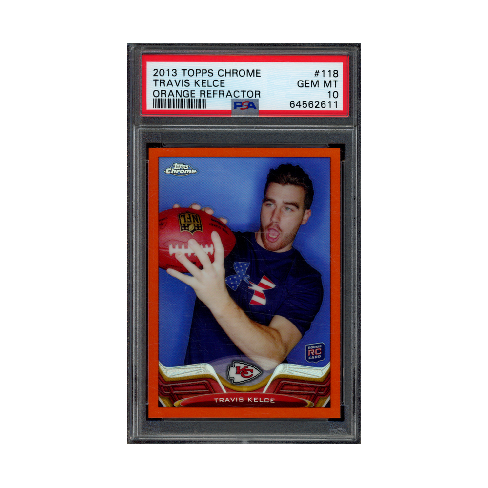 Travis Kelce 2013 Topps Chrome Football Orange Refractor Rookie PSA 10