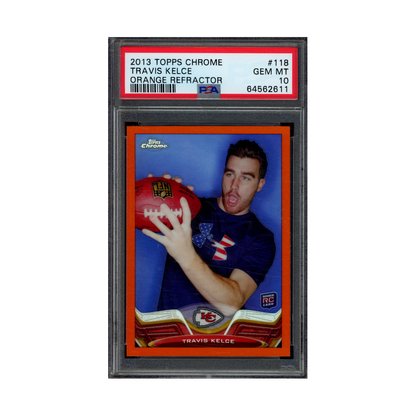 Travis Kelce 2013 Topps Chrome Football Orange Refractor Rookie PSA 10