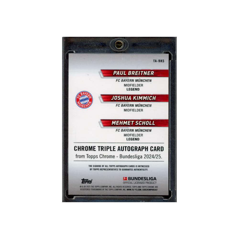 Breitner Kimmich Scholl 2025 Topps Chrome Bundesliga Triple Auto Red /5