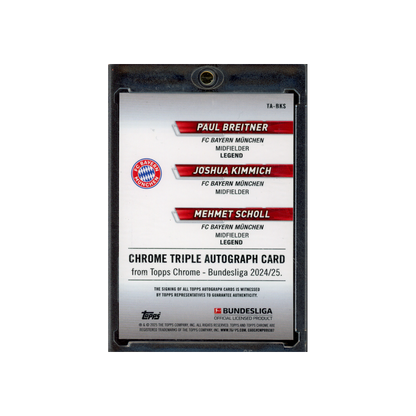 Breitner Kimmich Scholl 2025 Topps Chrome Bundesliga Triple Auto Red /5