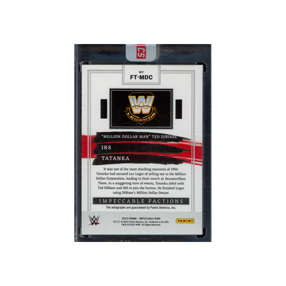 Dibiase & Irs & Tatanka 2023 Panini Impeccable Factions Million Dollar Corporation Triple Auto /25