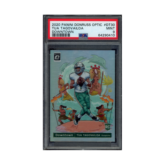 Tua Tagovailoa 2020 Panini Donruss Optic Football Rookie Downtown PSA 9