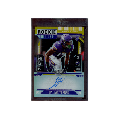Dallas Turner 2024 Panini Contenders Optic Football Rookie Ticket Gold Variation /10