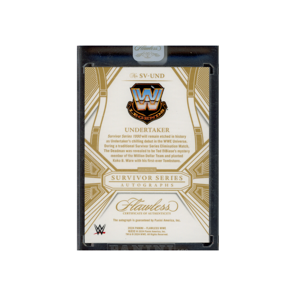 Undertaker 2024 Panini Flawless WWE Survivor Series Auto Blue /20