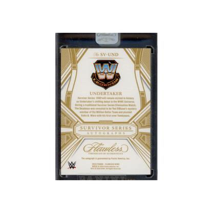 Undertaker 2024 Panini Flawless WWE Survivor Series Auto Blue /20