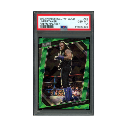 Undertaker 2023 Panini NSCC VIP Gold Green Sparkle /99 PSA 10
