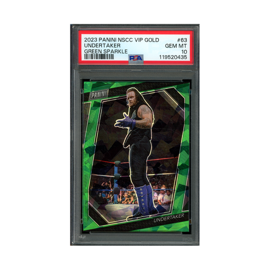 Undertaker 2023 Panini NSCC VIP Gold Green Sparkle /99 PSA 10