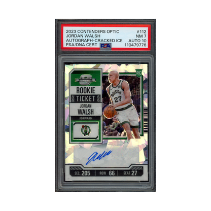 Jordan Walsh 2023 Panini Contenders Basketball Rookie Ticket Auto Cracked Ice /23 PSA 7/10