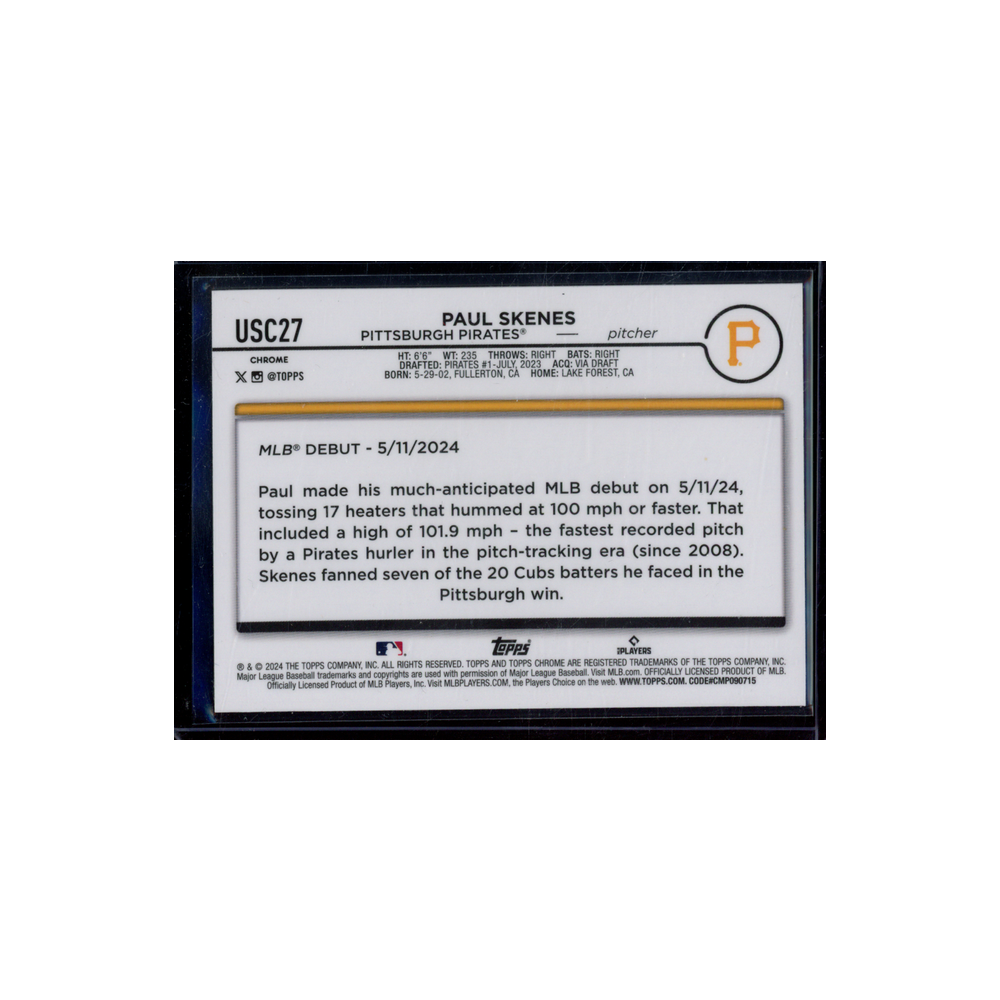 Paul Skenes 2024 Topps Chrome Rookie