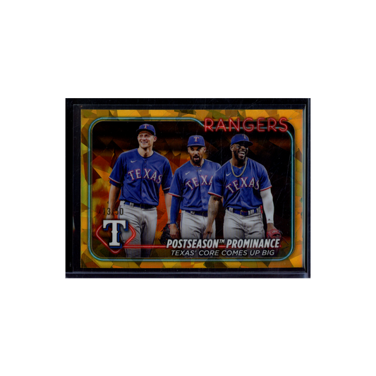 Postseason Prominance Rangers 2024 Topps Chrome Gold Sapphire /50