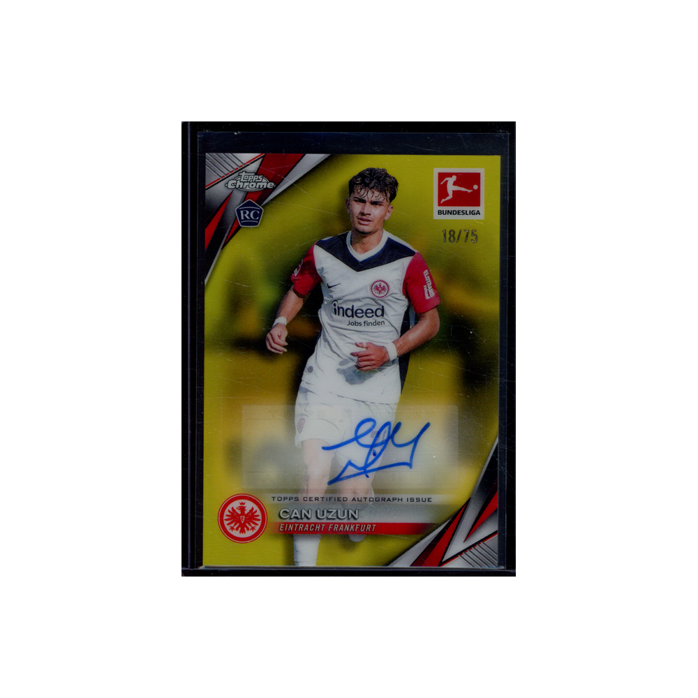 Can Uzun 2025 Topps Chrome Bundesliga Rookie Auto Yellow Refractor /75