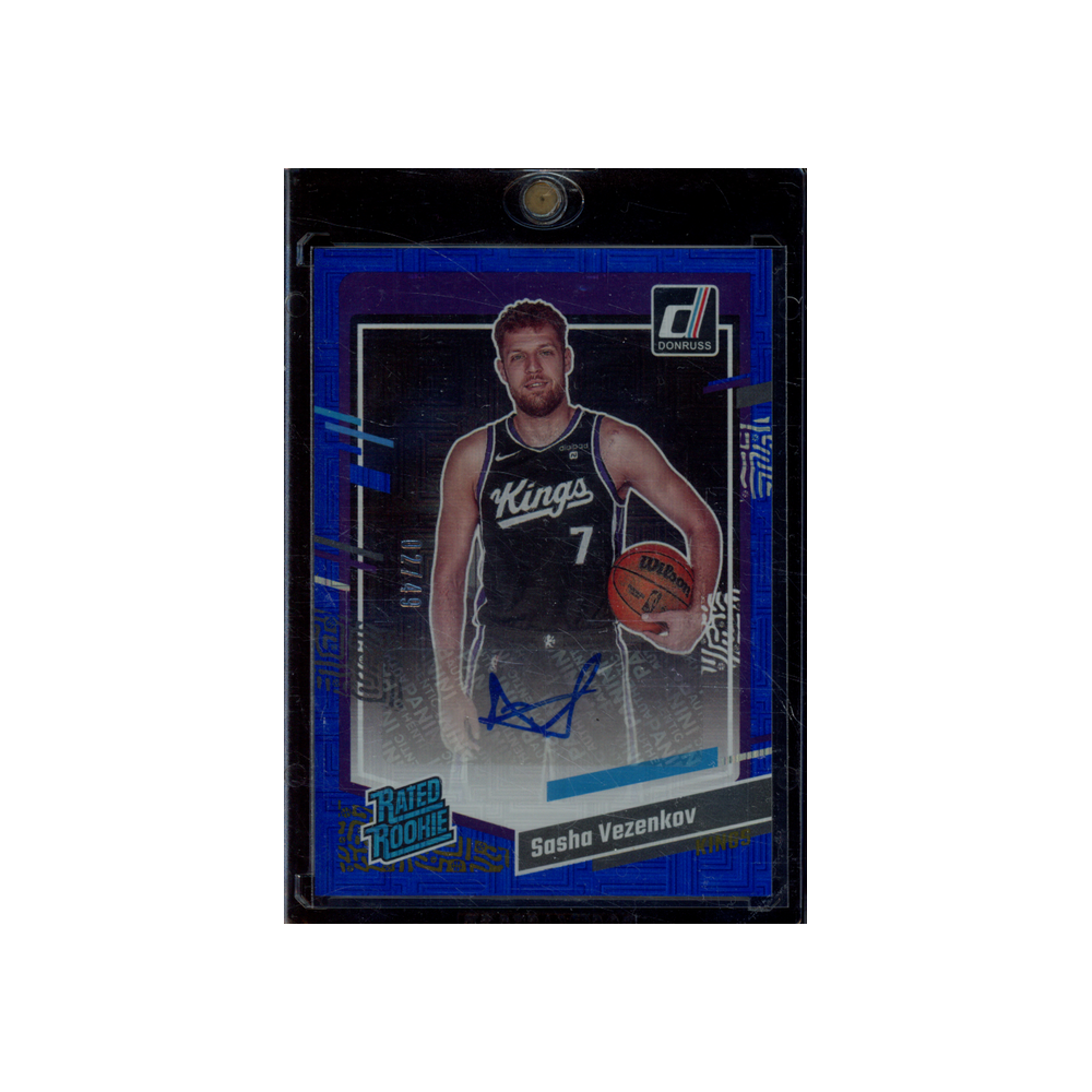 Sasha Vezenkov 2023-24 Panini Donruss Basketball Rated Rookie Auto Blue /49