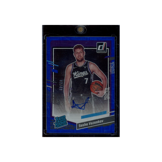 Sasha Vezenkov 2023-24 Panini Donruss Basketball Rated Rookie Auto Blue /49