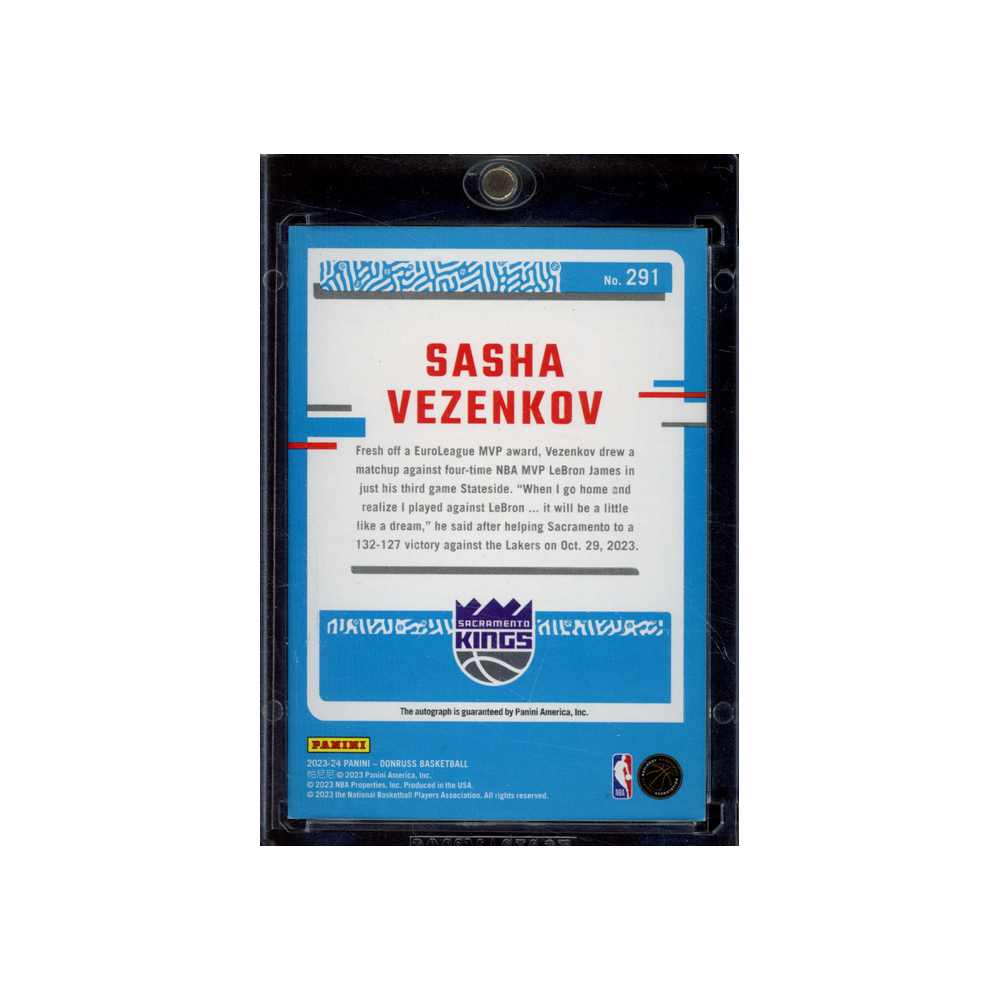 Sasha Vezenkov 2023-24 Panini Donruss Basketball Rated Rookie Auto Blue /49