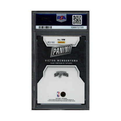 Victor Wembanyama 2024 Panini NSCC Silver Pack National Insert Holo Rookie /44 PSA 9