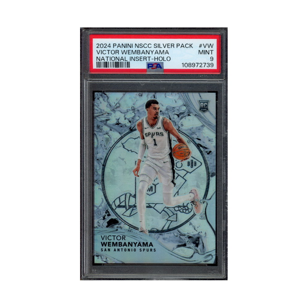 Victor Wembanyama 2024 Panini NSCC Silver Pack National Insert Holo Rookie /44 PSA 9