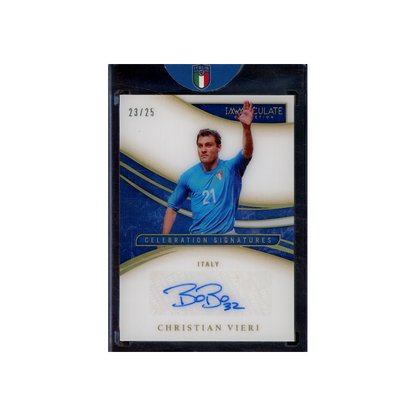 Christian Vieri 2020 Panini Immaculate Soccer Celebration Signatures Auto /25