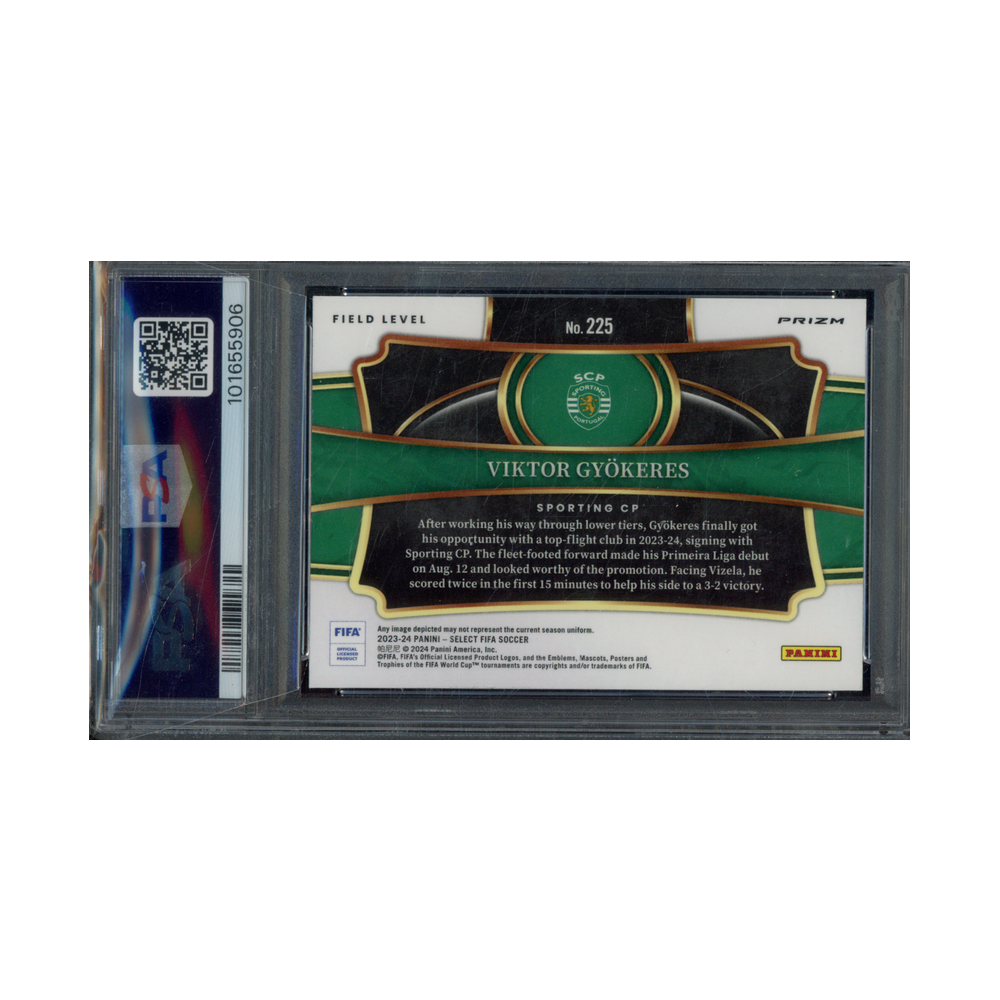 Viktor Gyokeres 2023-24 Panini Select Fifa White Sparkle PSA 10
