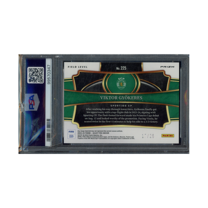 Viktor Gyokeres 2023-24 Panini Select Fifa Zebra /25 PSA 9