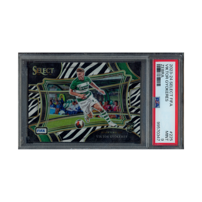 Viktor Gyokeres 2023-24 Panini Select Fifa Zebra /25 PSA 9