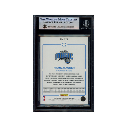 Franz Wagner 2021-22 Panini Photogenic Basketball Diamond Anniversary Rookie /75 BGS 8.5