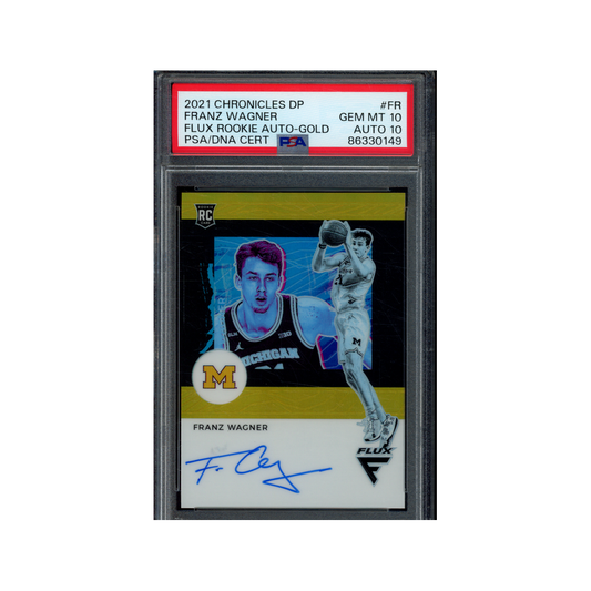 Franz Wagner 2021 Panini Chronicles Draft Picks Flux Rookie Auto Gold /10 PSA 10/10