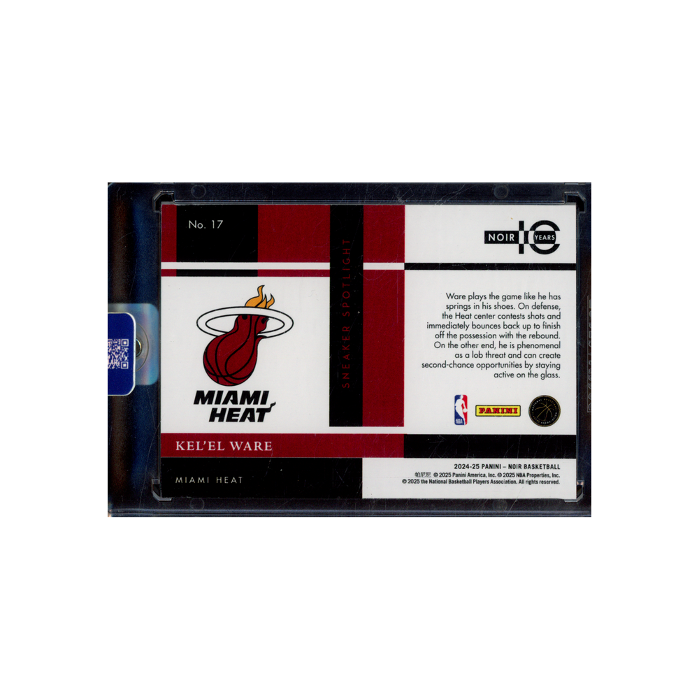 Kel'el Ware 2024-25 Panini Noir Basketball Sneaker Spotlight Rookie /99