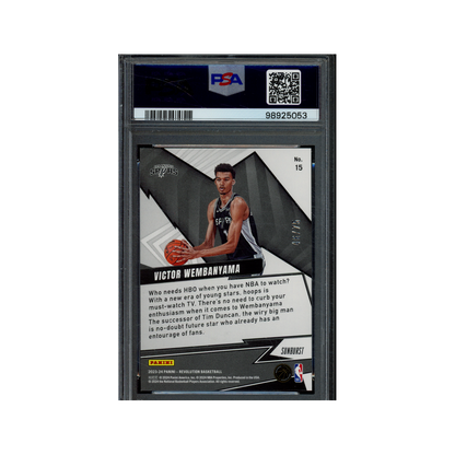 Victor Wembanyama 2023 Panini Revolution Basketball Shock Wave Sunburst Rookie /75 PSA 6