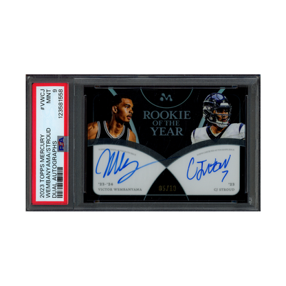 Victor Wembanyama / CJ Stroud 2023 Topps Mercury Rookie of the Year Dual Auto /10 PSA 9